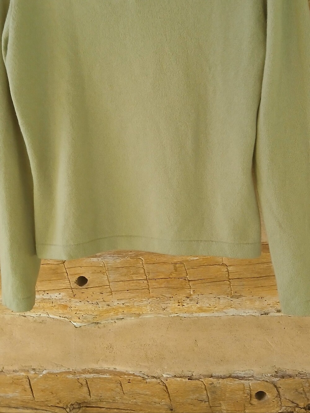 Valerie Stevens Olive Green Collared V Neck Two-Ply Cashmere Sweater Small - Picture 3 of 11